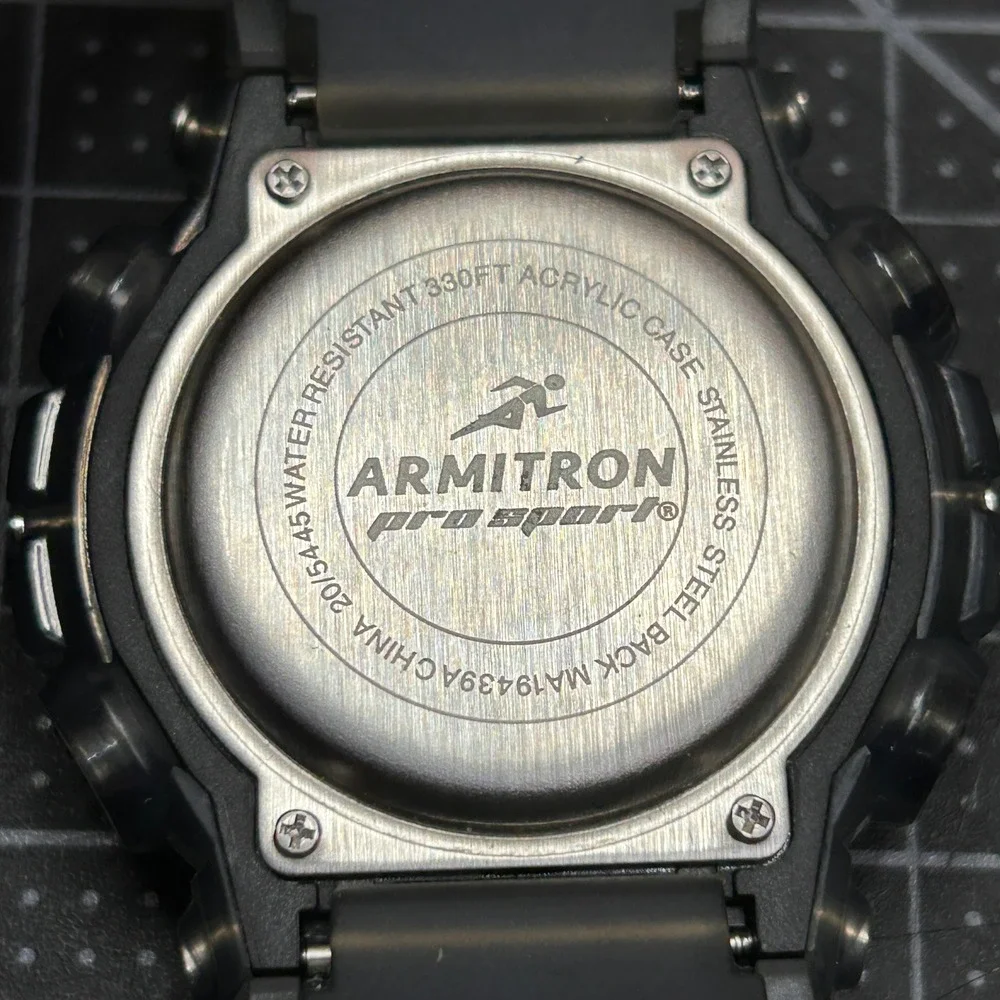 Armitron Pro Sport World Time Chronograph Digital‎ Analog Watch MA19439A